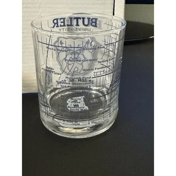 Greenline Glassware Butler University Whiskey Glass Set (2) Low Ball Glasses NIB - Picture 5 of 9